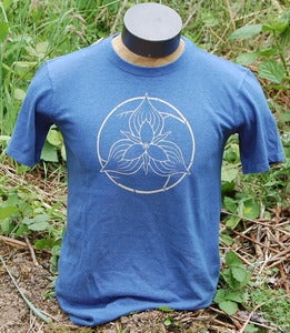 Image of Trillium on Men's Hemp in Earth Blue