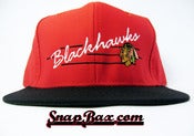 Image of VINTAGE CHICAGO BLACKHAWKS RED SNAPBACK