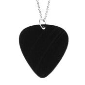 Image of Guitar Pick Necklace/Earrings made from a recycled vinyl record.