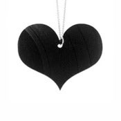 Image of Heart Necklace/Earrings made from a recycled vinyl record.
