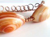 Image of Bracelet  Copper Wirewrap Carnelian Eyebeads 