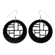 Image of VLING CLASSIC "DECCA" Earrings made from a recycled vinyl record.