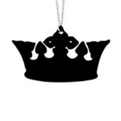 Image of Crown Necklace/Earrings made from a recycled vinyl record.