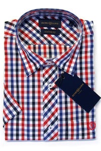 Image of HENRI LLOYD GORRAN RED PLAID SHIRT