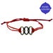 Image of Red String Bracelet with Three Circles Charm