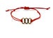Image of Red String Bracelet with Three Circles Charm