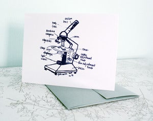 Image of Microscope Diagram - blank note card