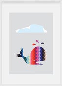 Image of rainbow whale - A3