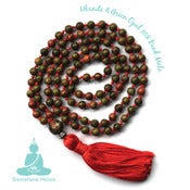 Image of YogaBe Gemstone Mala Necklace - Ukanite & Green Opal
