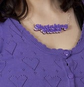 Image of Shrinking Violet Triple Layer Necklace on Silver Heart Chain