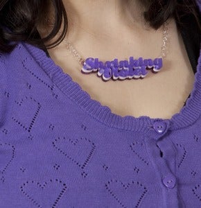 Image of Shrinking Violet Triple Layer Necklace on Silver Heart Chain