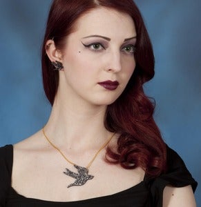 Image of Starry Night Black Bird Necklace