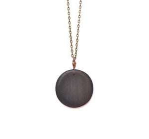 Image of Wood Medallion & Brass Necklace
