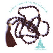 Image of YogaBe Gemstone Mala Necklace - Red Jasper, Calcite & Lotus Seed
