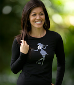 Image of Kaholo Girl L/S Crew Neck (black) w/Foil & Jewel