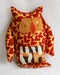 Image of OOAK Vintage Fabric Stuffed Owl with Treasure Pocket: Jungle Print