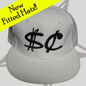 Image of White Fitted Hat w/Black 3D Logo