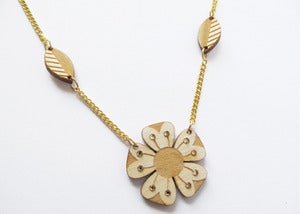 Image of Wood Flower Necklace
