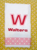Image of Pink Double Letter Embroidered Burp Cloth