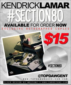Image of Autographed Kendrick Lamar #section80 CD