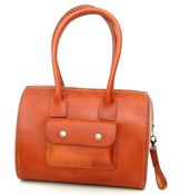 Image of Håndsyet kernelæder - Taske # 1 - COGNAC - CUSTOM ORDER