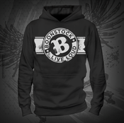Image of Men's Pullover Hoodie with White Print