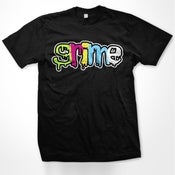 Image of Colour Grime Logo On Black T Shirt - Men and Women's