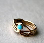 Image of 14 Gold Nest Ring with Turquoise 