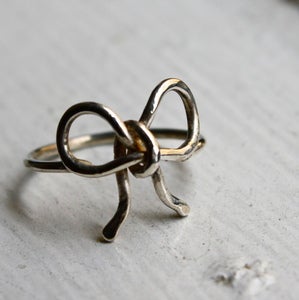 Image of Sterling Silver Bow Ring Promise Ring Knot Ring