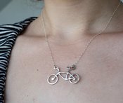 Image of Tiny Sterling Silver Bike Necklace