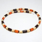 Image of Mens Handmade Beaded Necklace - Bone and Buri Beads