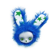 Image of Blue & green stars bunny brooch