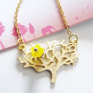 Image of blossoming gold tree necklace
