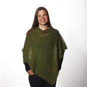 Image of Laceknitted Poncho                Olivegreen / Grassgreen / Light Green