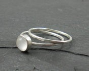 Image of White Moonstone Silver Ring Stacking Set