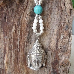 Image of Boho Buddha Necklace - Mother of Pearl Turquoise