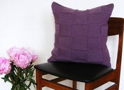 Image of Hand Knit Cushion 50 x 50cm - plum weave.
