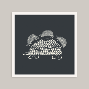 Image of Persian Tortoise (charcoal) - 20x20cm