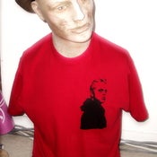 Image of Hand Printed Billie Joe Armstrong of Green Day Tee-Red