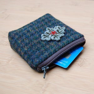 Image of Dogstooth checked coin purse