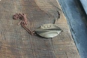Image of Brass forge leaf pendantl #2