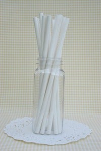 Image of 25 White Paper Straws