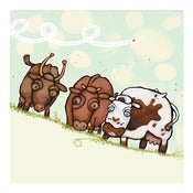 Image of Gullhorn, Bjøllekua og Konni (Norvegian cow names)
