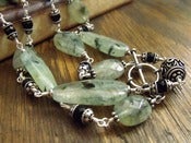 Image of Ivy Mist Long Necklace | Green Tourmalated Quartz, Black Onyx, Sterling