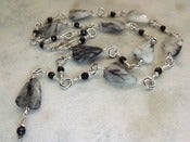 Image of Gotham Long Quartz Necklace | Faceted Tourmalated Quartz, Black Onyx, Sterling