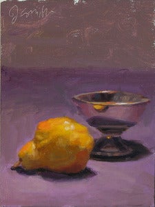 Image of Pear and Silver Bowl