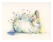 Image of pin cushion bunny (print) 8x10 framed FP08100023