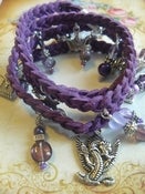 Image of ♥ Boho Couture Leather Wrap Bracelet ♥ PURPLE