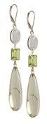 Image of Kara Ackerman <i> Elizabeth <i/> Earrings in Lemon Quartz, Peridot, and White Topaz 14k Yellow Gold 