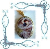 Image of Cameo Miniature Music Box Locket ~ John Waterhouse "Boreas"